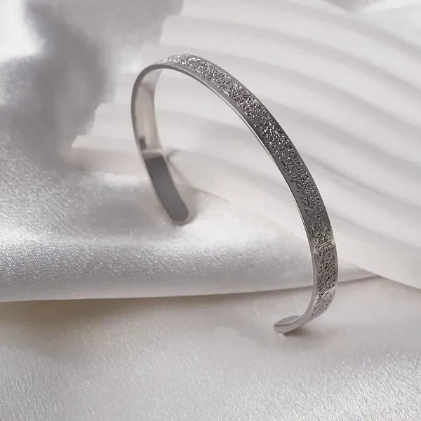 Men's Silver Cuff Bracelet with Arabic Calligraphy